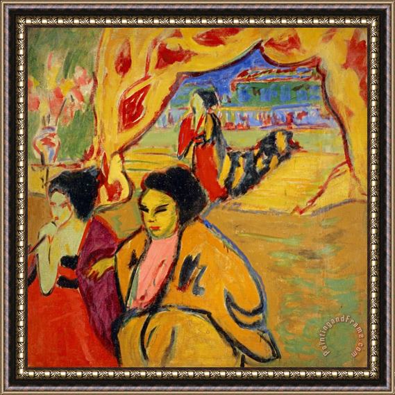 Ernst Ludwig Kirchner Japanisches Theater [japanese Theatre] Framed Painting
